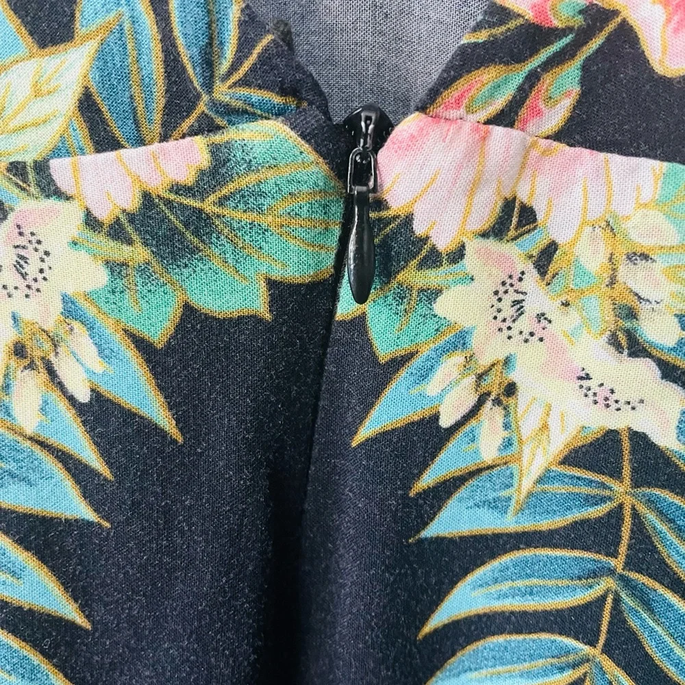 FARM Rio Black Maxi Dress with Green and Pink Floral Print - Picture 3 of 9